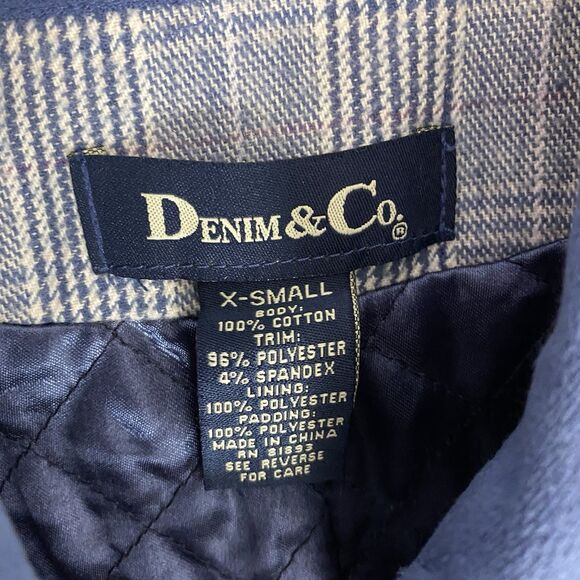 Denim & Co Blazer Womens XS Blue Jacket US Medium Career Work Office Chore Coat - Picture 16 of 16